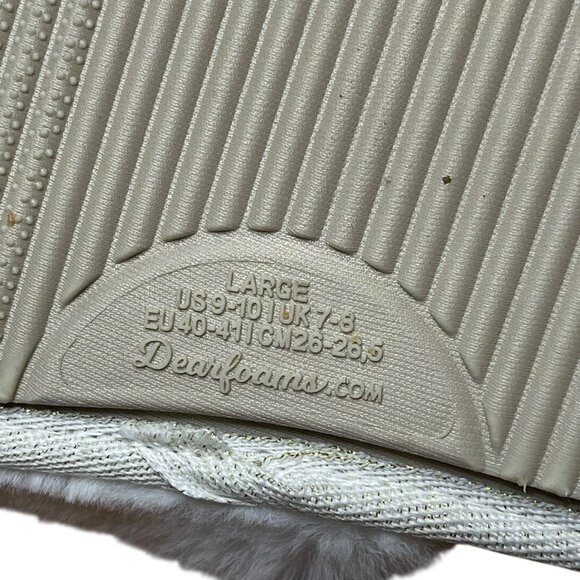 Dearfoams Womens White Plush Bridal Slide Slippers "I Do" Design Large US 7-8 - Picture 3 of 11